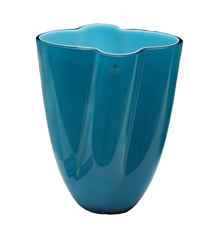 Mellemstor mørk turkis Gardenia vase, Holmegaard